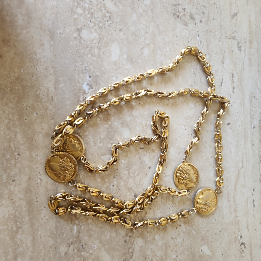 Gold Coin Layered Necklace - Women Jewelry - Picture 6 of 7